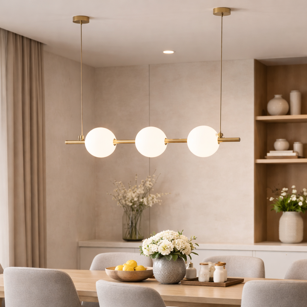 Lustra LED Suspendata KEZO Gold Echivalent 250W Telecomanda