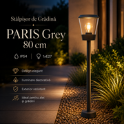 Stalpisor de Gradina PARIS Grey 80cm, IP54, 1xE27