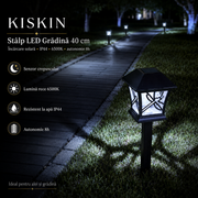 Stalp LED Gradina KISKIN 40cm cu Incarcare Solara, IP44, 6500K