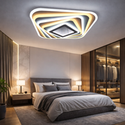 Lustra LED SQUARE 3D MIRROR Echivalent 800W Telecomanda