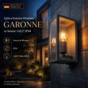 Aplica Exterior Premium GARONNE cu Senzor 1xE27 IP44