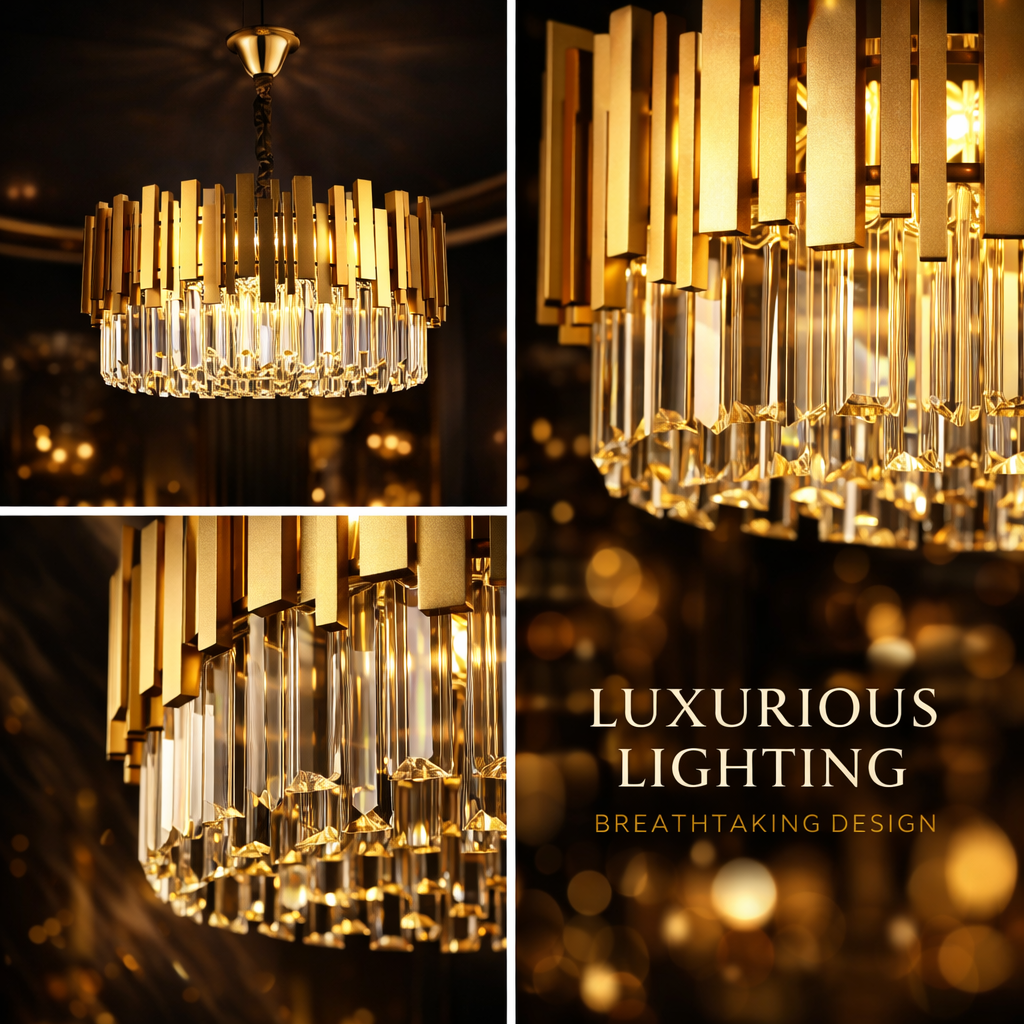 Candelabru Cristal GLORY GOLD Grande 600mm
