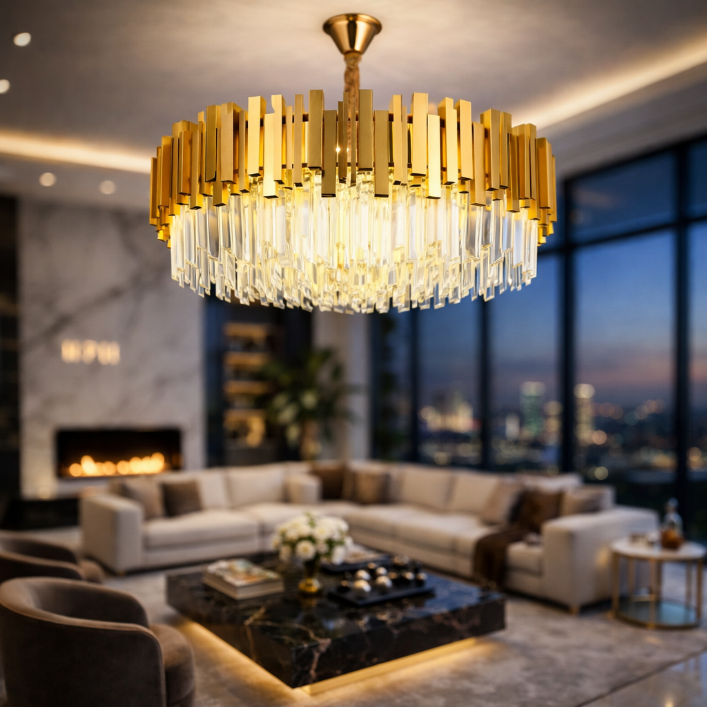 Candelabru Cristal GLORY GOLD Grande 600mm