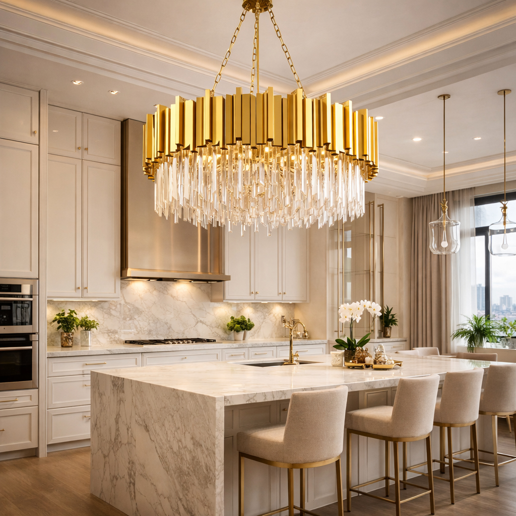 Candelabru Cristal GLORY GOLD GRANDE 800mm