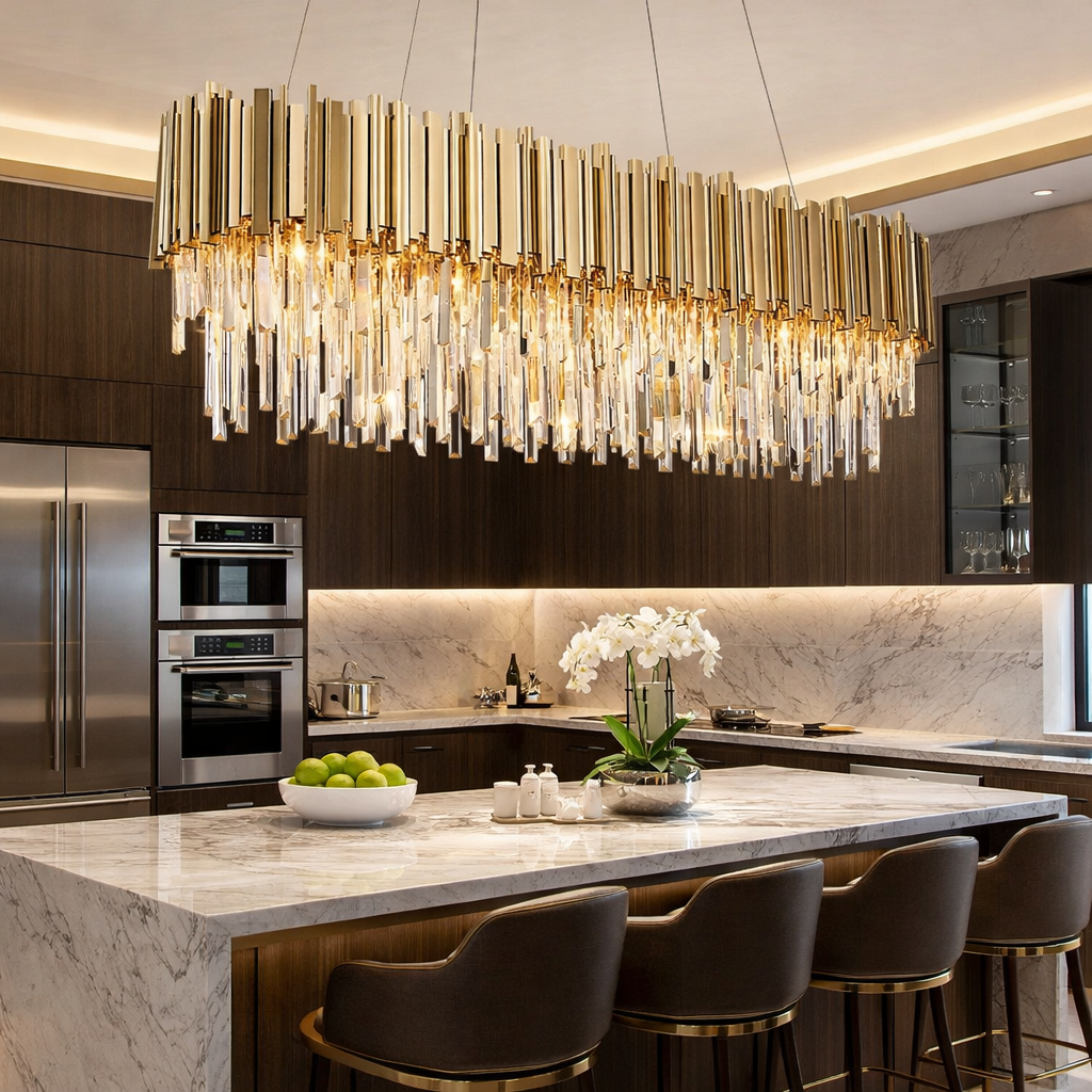 Candelabru Cristal GLORY Grande GOLD 800x300mm