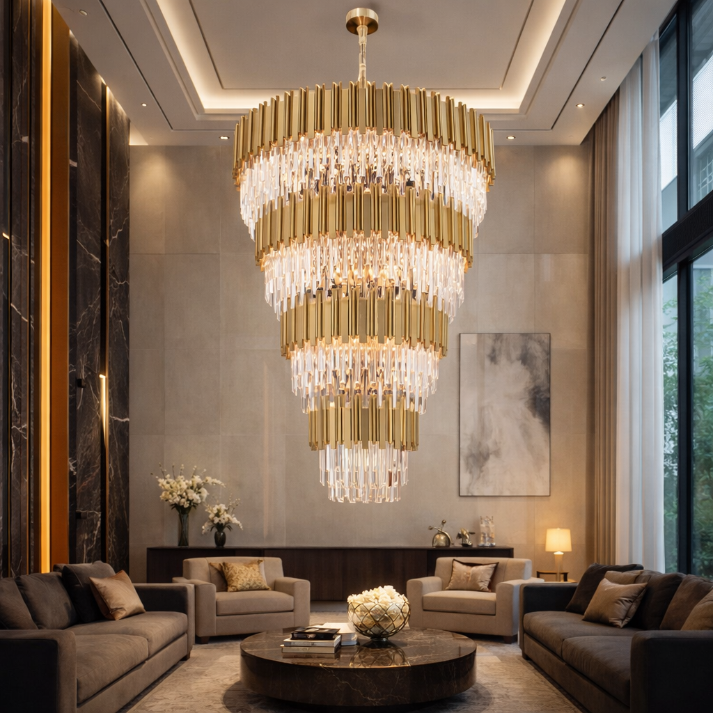Candelabru Cristal GLORY GOLDEN LUXURY LEVELS 160cm