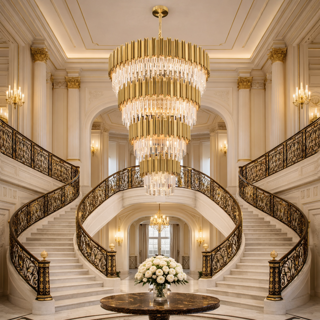Candelabru Cristal GLORY GOLDEN LUXURY LEVELS 160cm
