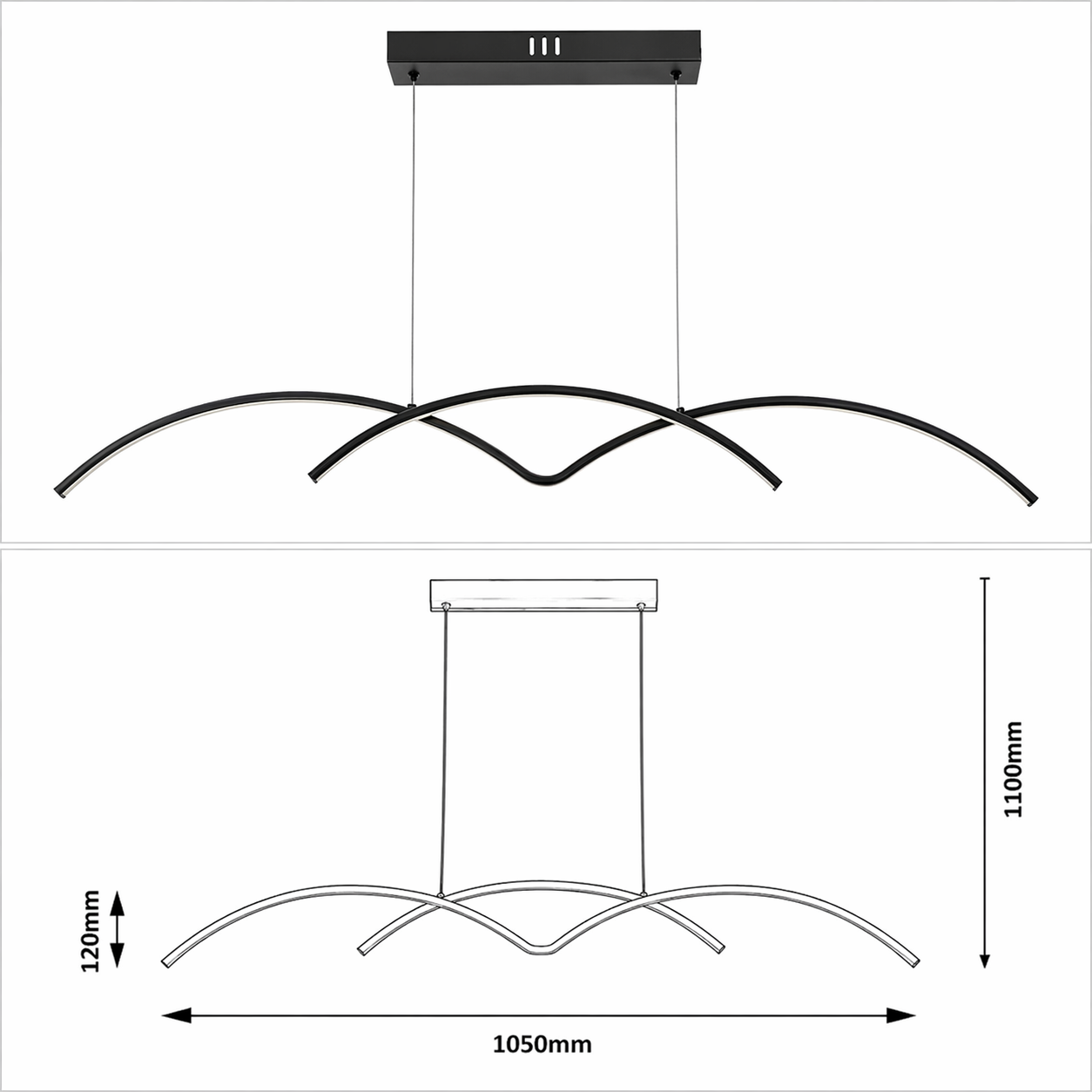 Lustra LED Suspendata Black SIRO Echivalent 300W
