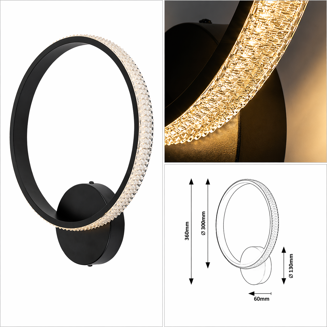 Aplica LED Black ZELA Echivalent 100W