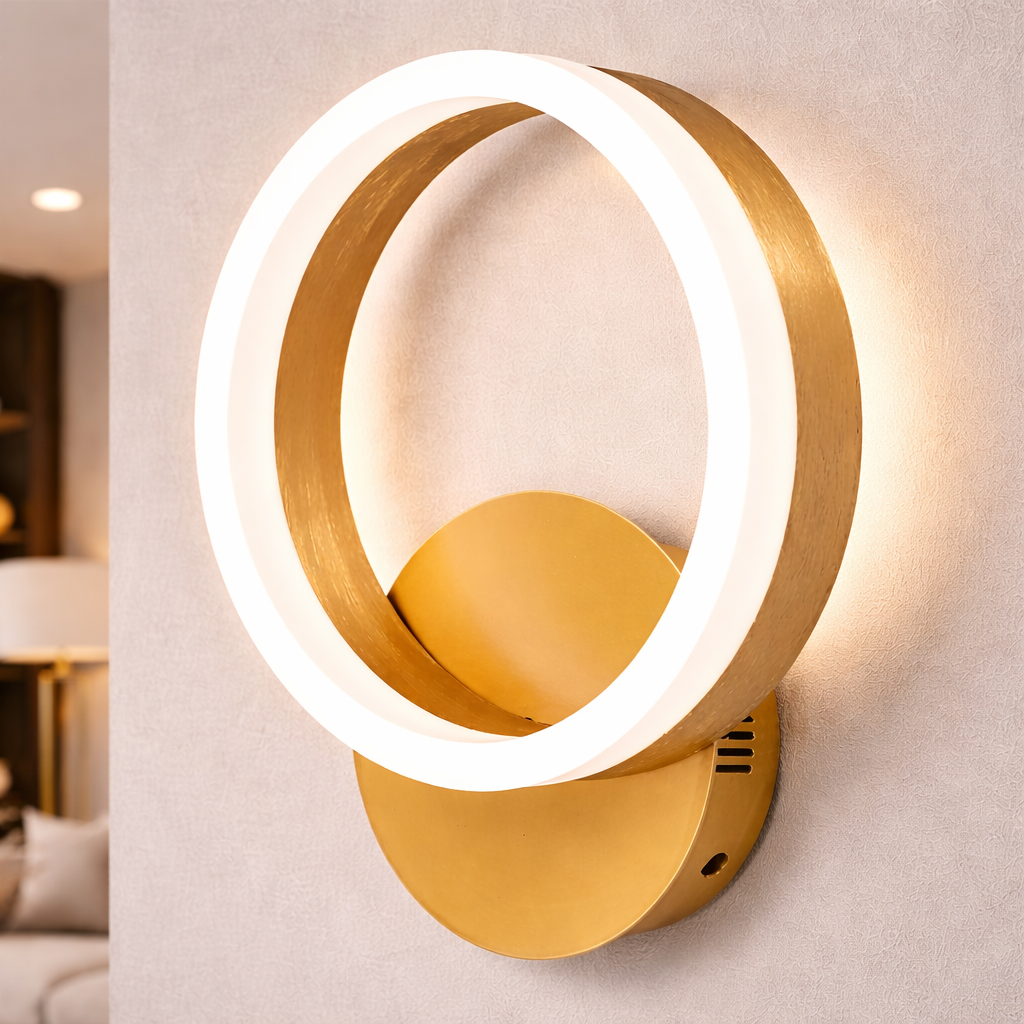 Aplica LED Premium Circle Gold Design Echivalent 150W