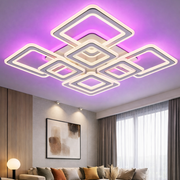 Lustra LED 4+4 Square GRIDLINE RGB Alb Echivalent 1200W Telecomanda