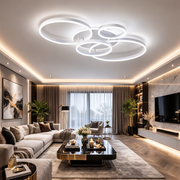 Lustra LED Beauty Circle White Gigant Echivalent 1200W Telecomanda