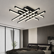 Lustra LED 8 LINES Design Black Echivalent 800W Telecomanda