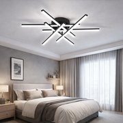 Lustra LED Sunny 6 Lines Round Neagra Echivalent 600W Telecomanda