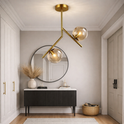 Lustra CRATO Gold Abajur Fumuriu 2xE14