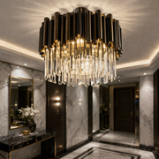 Candelabru Cristal Aplicat Black Tubes Luxury 30cm