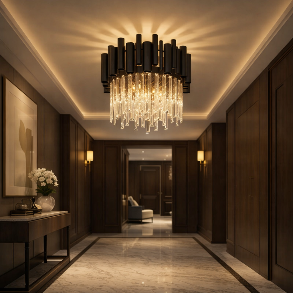 Candelabru Cristal Aplicat Black Tubes Luxury 30cm
