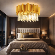Candelabru Cristal Aplicat Rotund Golden Tubes Luxury 50CM