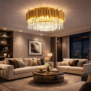 Candelabru Cristal Aplicat Rotund Golden Tubes Luxury 60CM