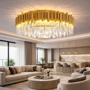 Candelabru Cristal Aplicat Rotund Golden Tubes Luxury 80CM