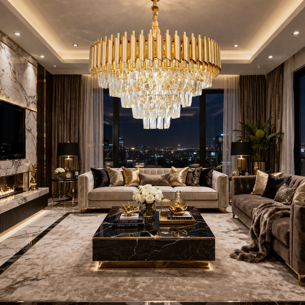 Candelabru Cristal Golden Panther 500mm