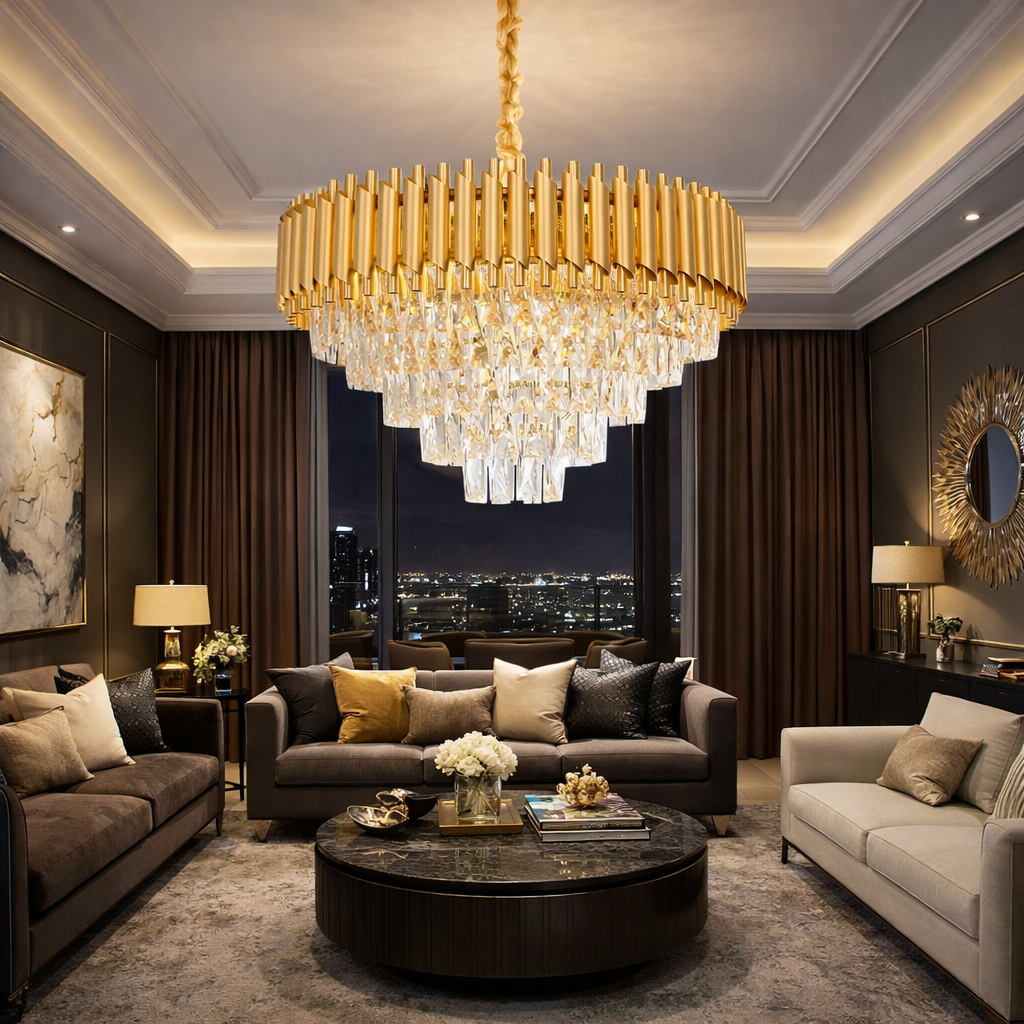 Candelabru Cristal Golden Panther 500mm