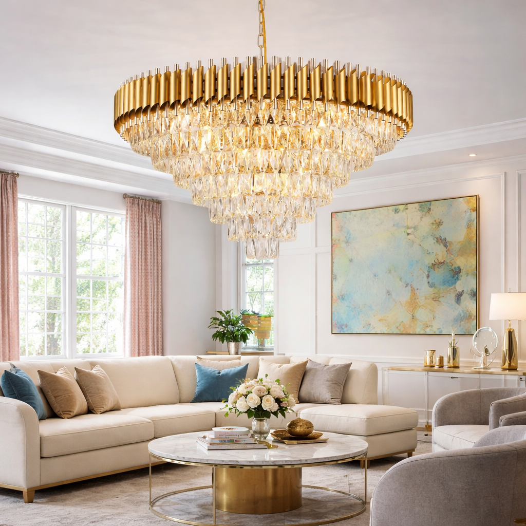 Candelabru Cristal Golden Panther 800mm