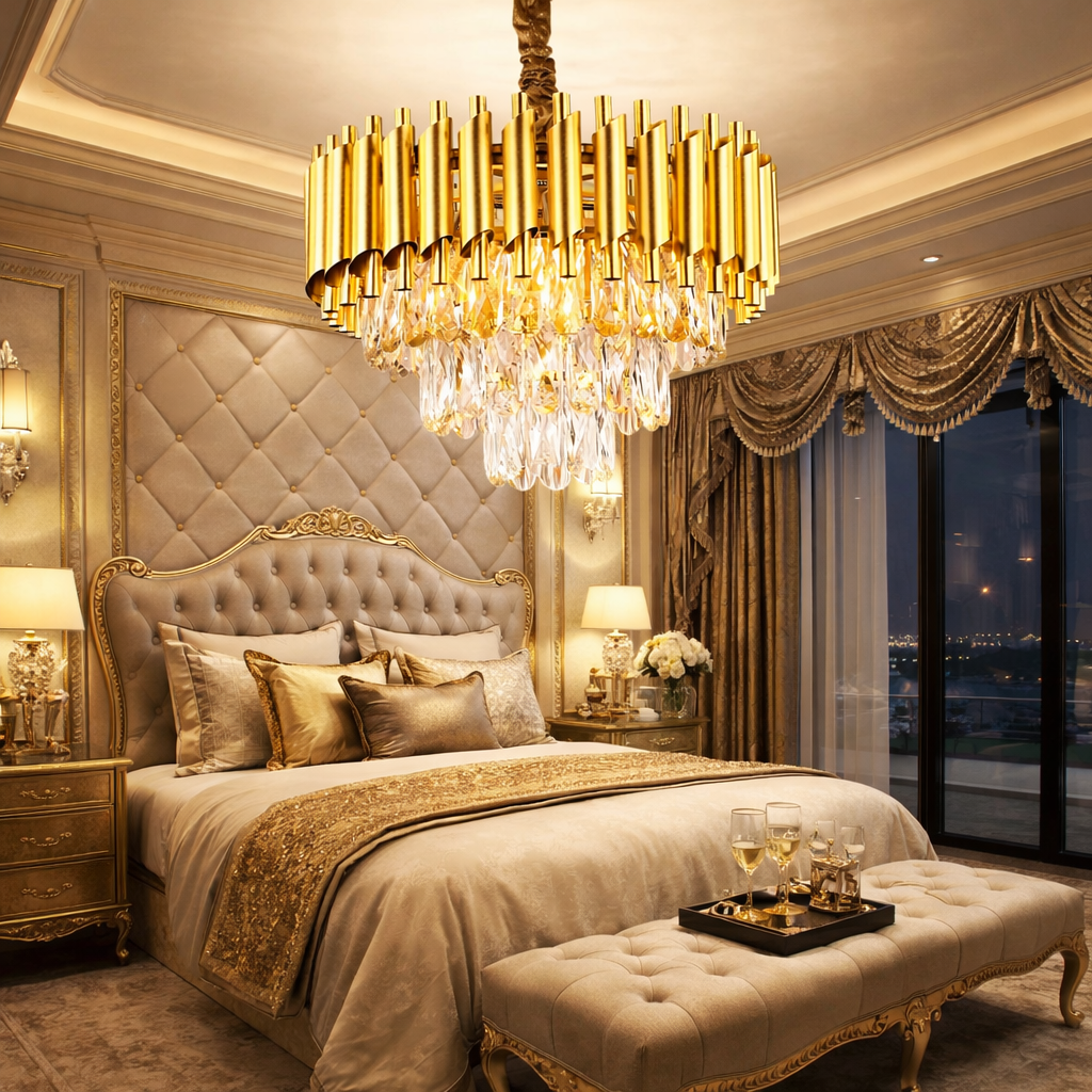 Candelabru Cristal Golden Panther 300mm