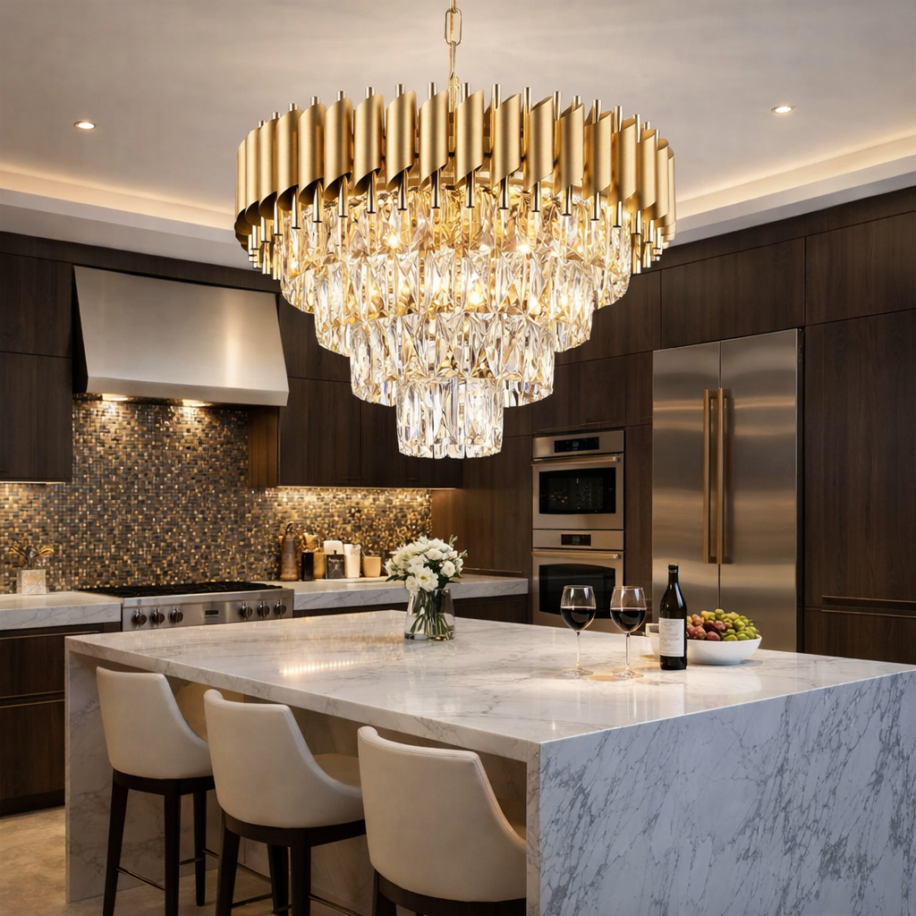 Candelabru Cristal Golden Panther 400mm