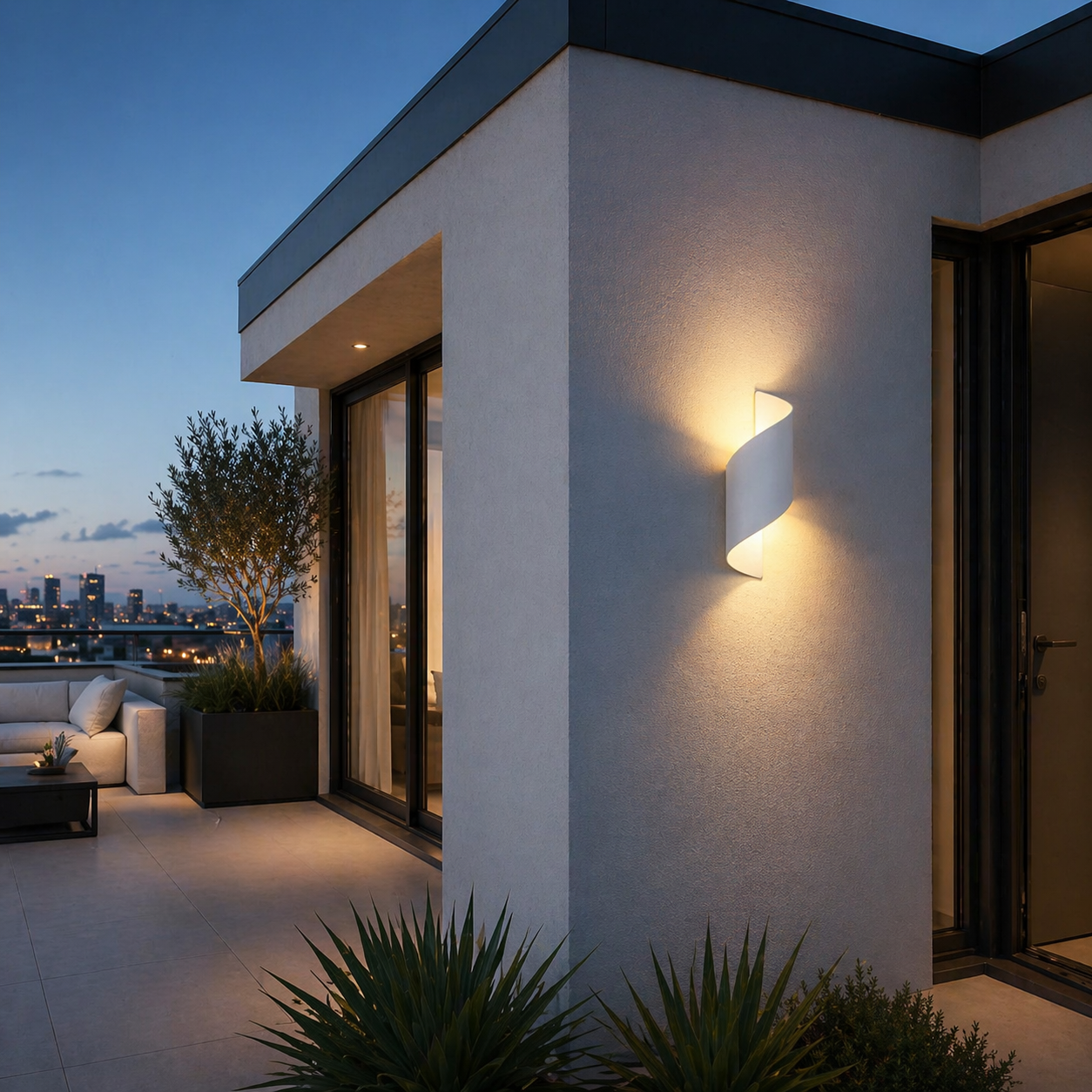 Aplica LED Exterior 10W Spirala Alba