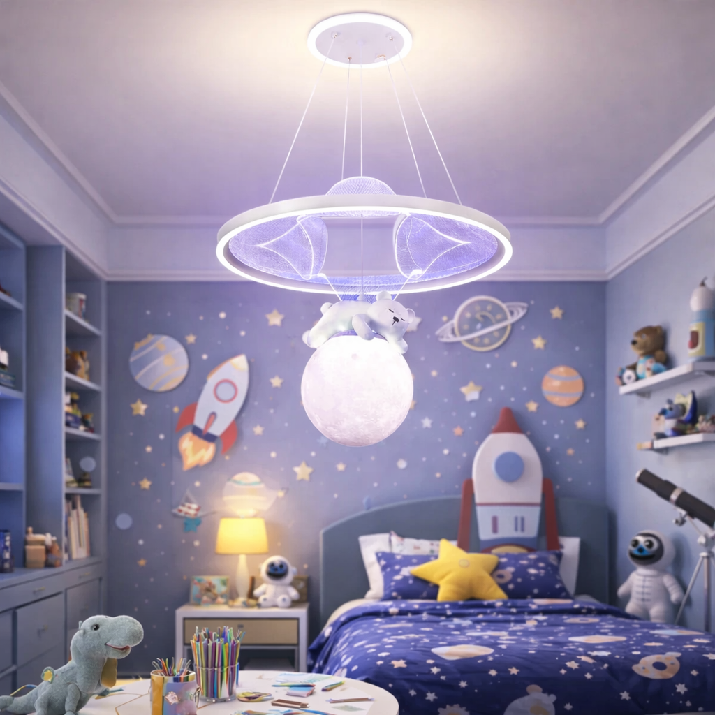 Lustra LED KIDS Suspendata Teddy Bear Echivalent 650W Telecomanda