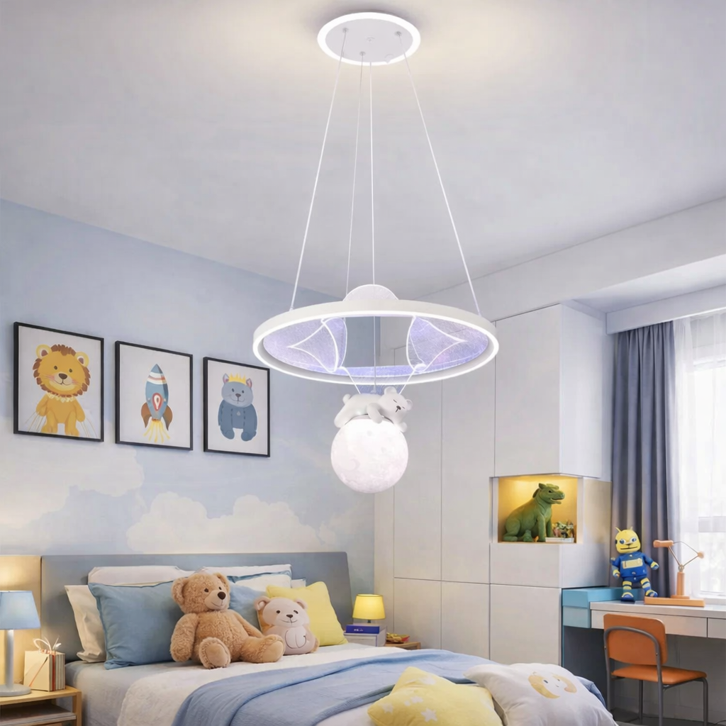 Lustra LED KIDS Suspendata Teddy Bear Echivalent 650W Telecomanda