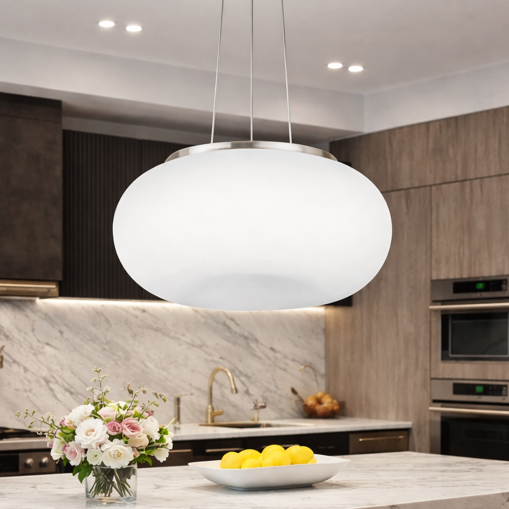 Lustra Suspendata OPTICA White Ø45cm Sticla Premium Eglo