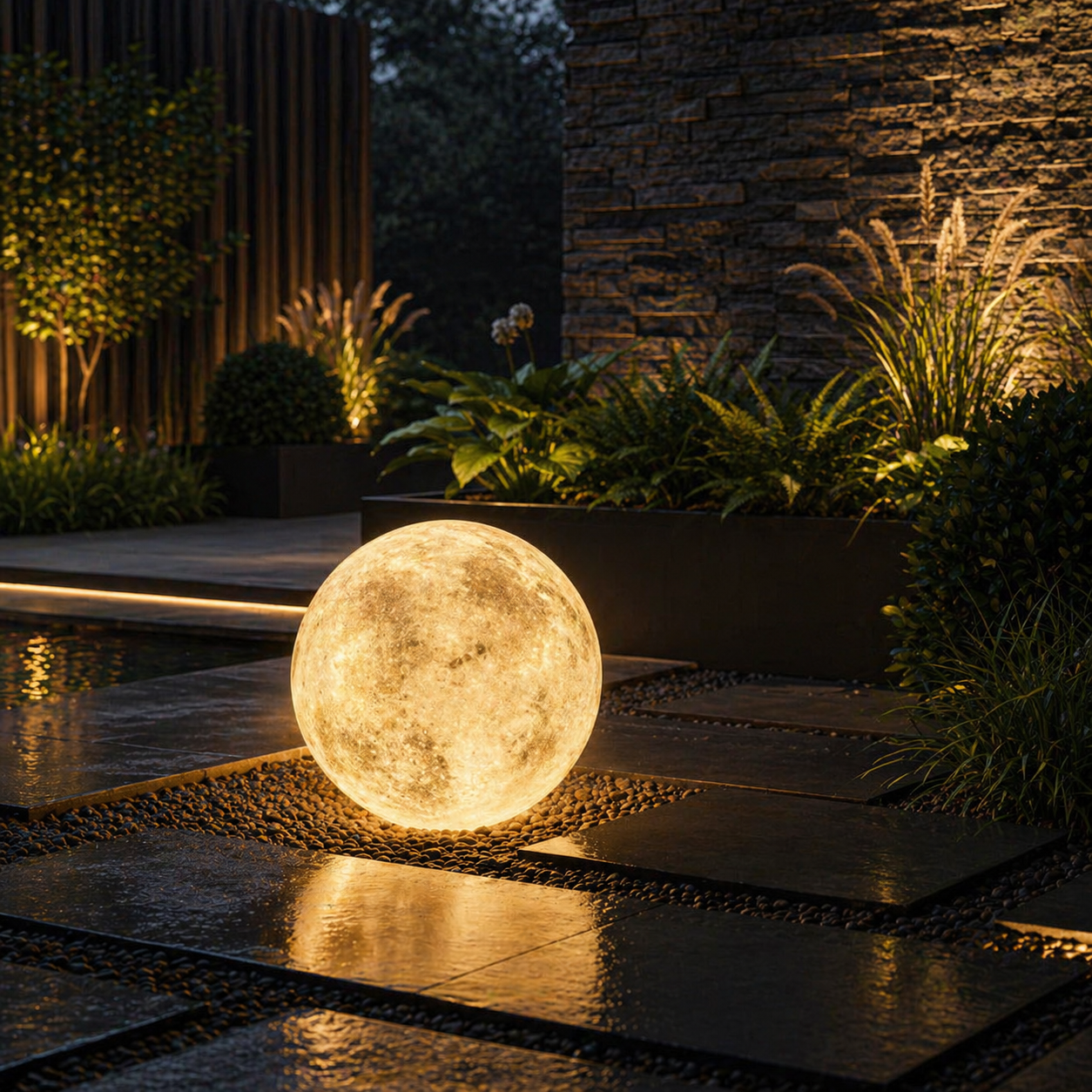 Felinar Glob MOONGLOW 40cm, 3 Lumini, Premium