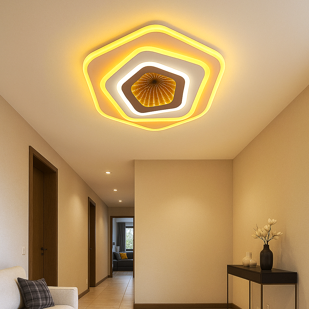 Lustra LED 40W GALAXY 3D Pentagon Echivalent 200W