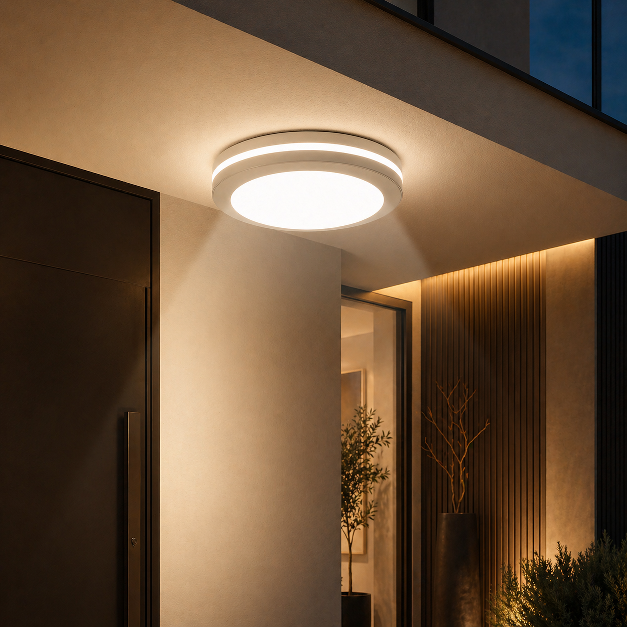 Plafoniera LED 30W 30cm, 3 Lumini, IP65 Miraq White Exterior