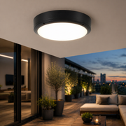 Aplica LED 18W Rotunda BAT Neagra Exterior Echivalent 150W