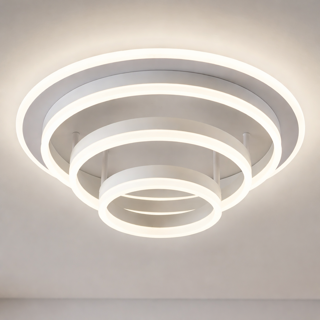 Lustra LED Vulcano Ring White Echivalent 800W Telecomanda