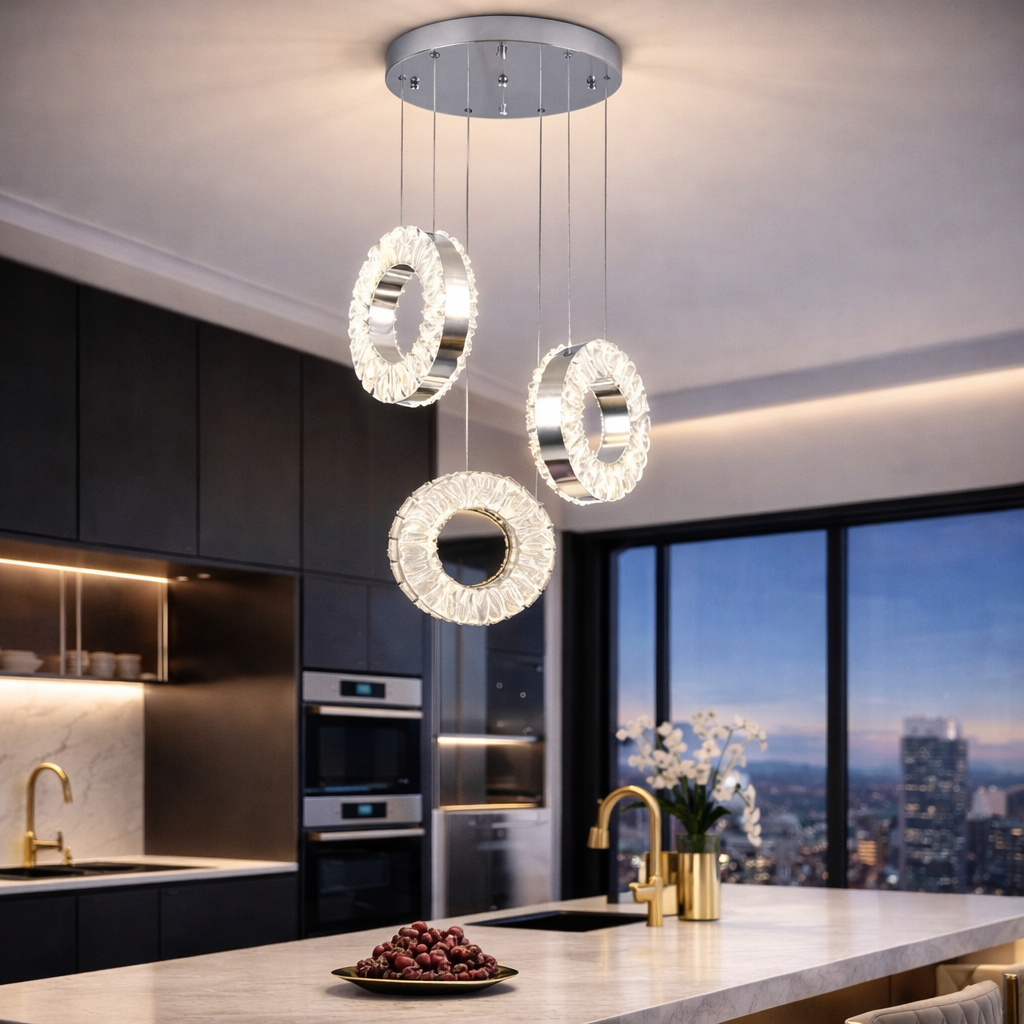 Lustra LED 48W INFESTO Cristal Rotund Telecomanda