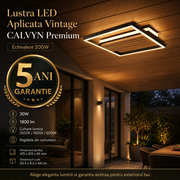 Lustra LED Aplicata Vintage CALVYN Premium Echivalent 200W