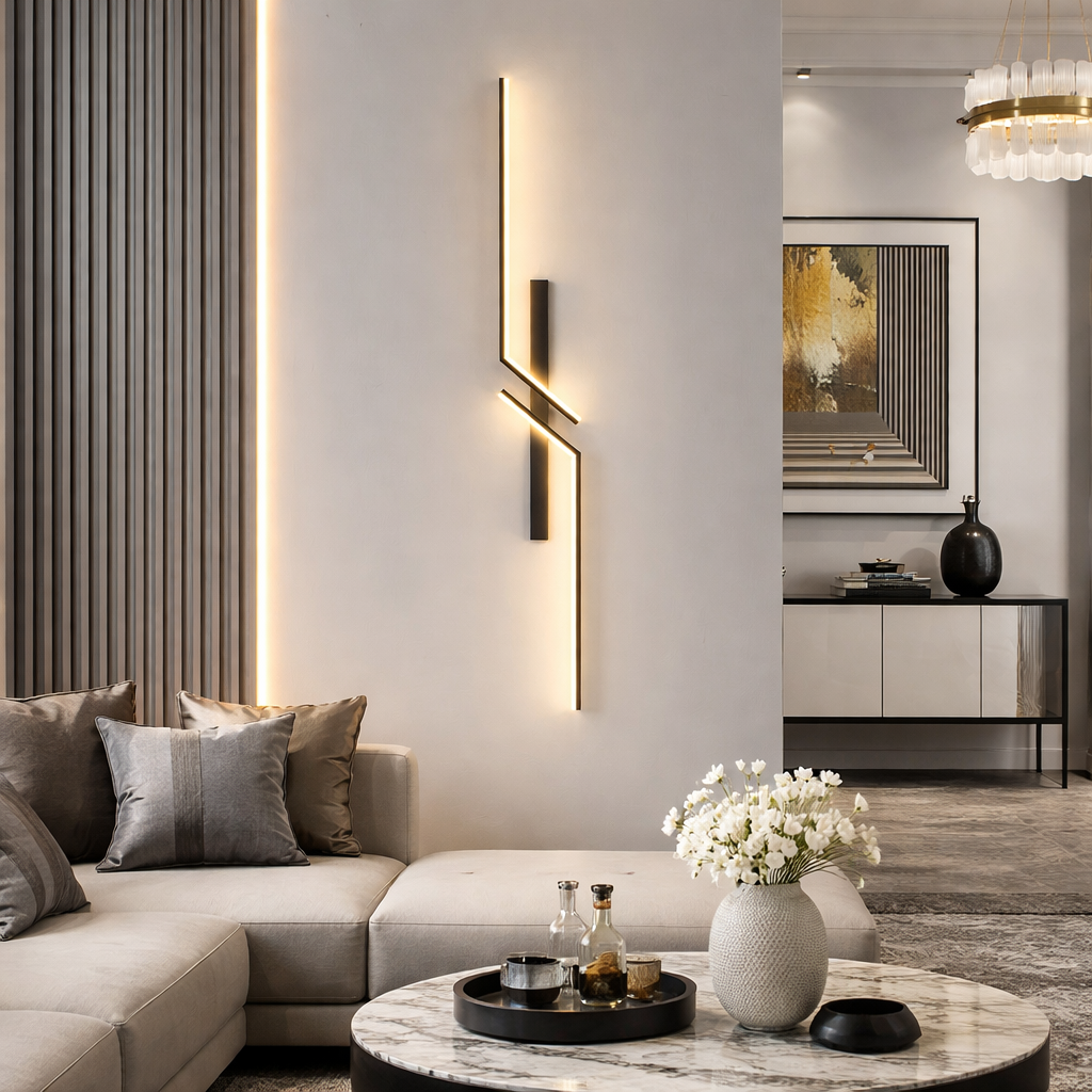 Aplica LED Modern Lines Black 80cm Echivalent 150W