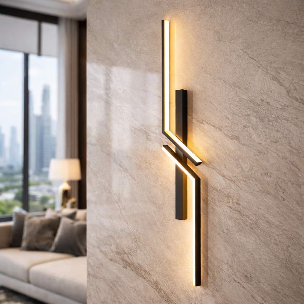 Aplica LED Modern Lines Black 100cm Echivalent 200W