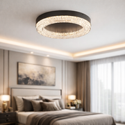 Lustra LED MESA Sparkle Black Circle Echivalent 400W, 3 lumini