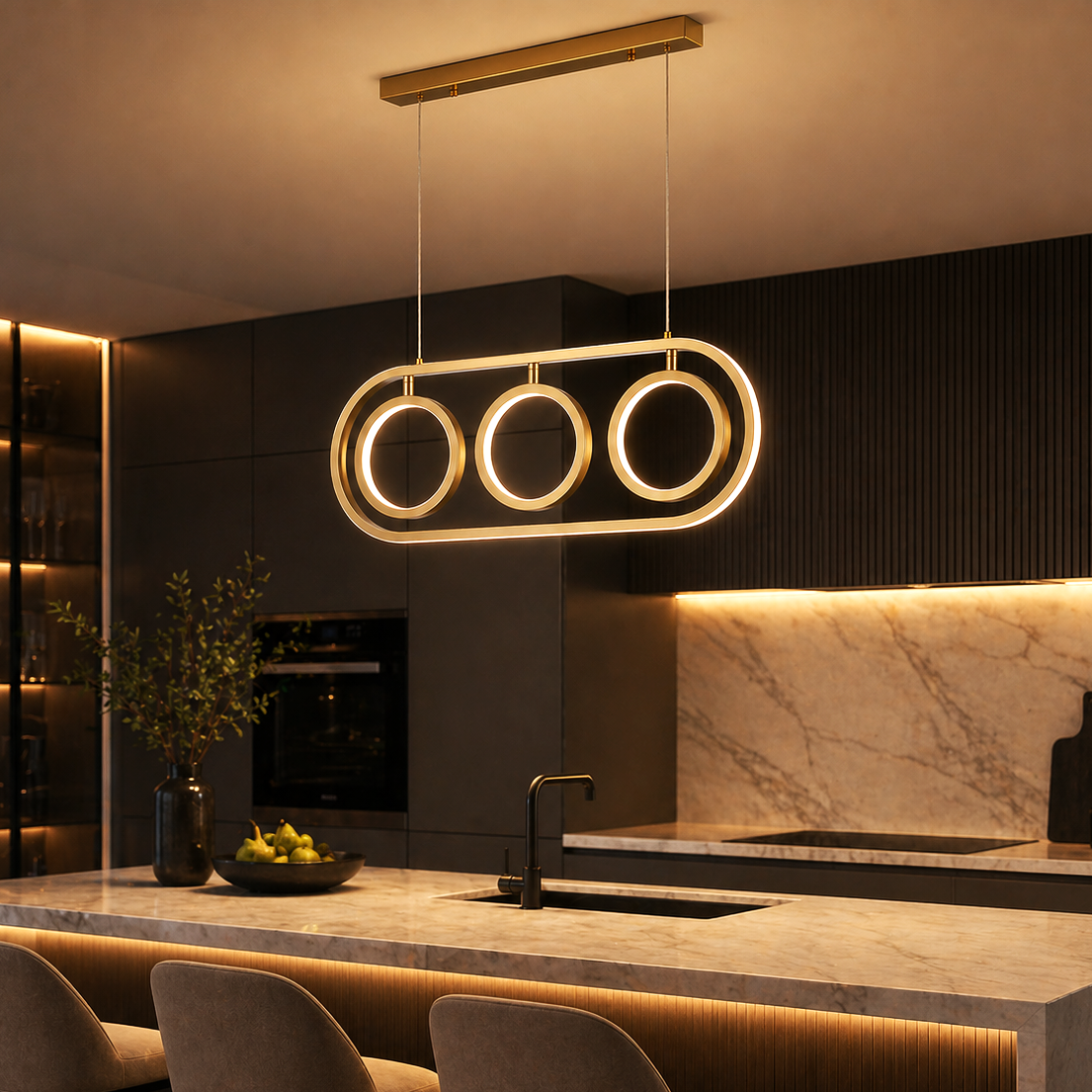 Lustra LED Suspendata COCKTAIL Echivalent 300W Gold