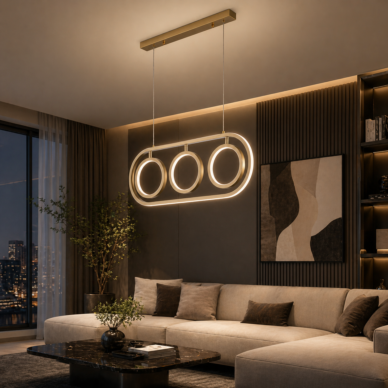 Lustra LED Suspendata COCKTAIL Echivalent 300W Gold