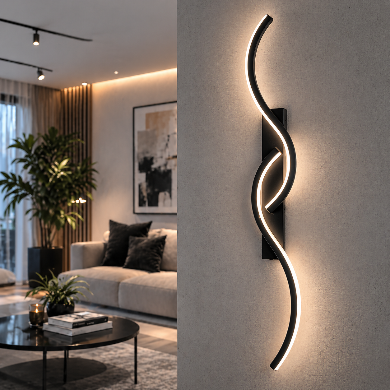 Aplica LED Eternity Black 20W 80cm