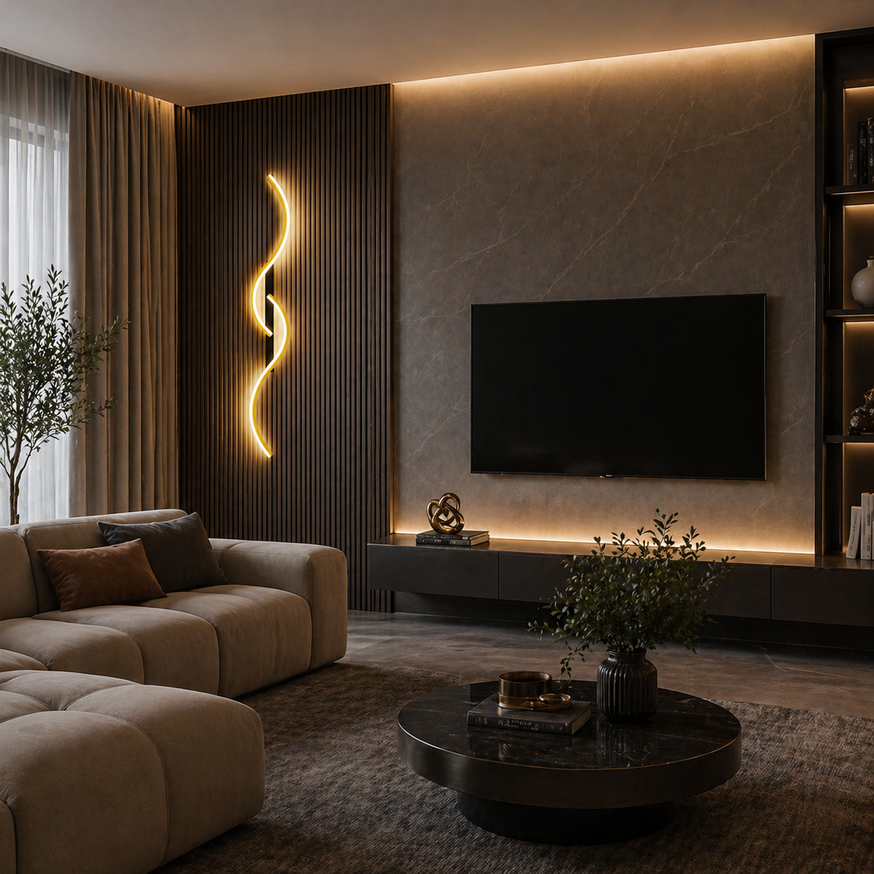 Aplica LED Eternity Gold+Black 40W 80cm