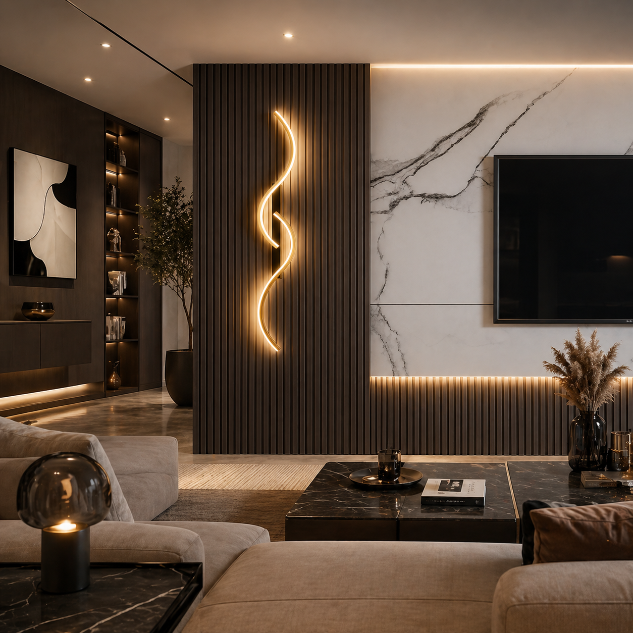 Aplica LED Eternity Gold+Black 52W 100CM