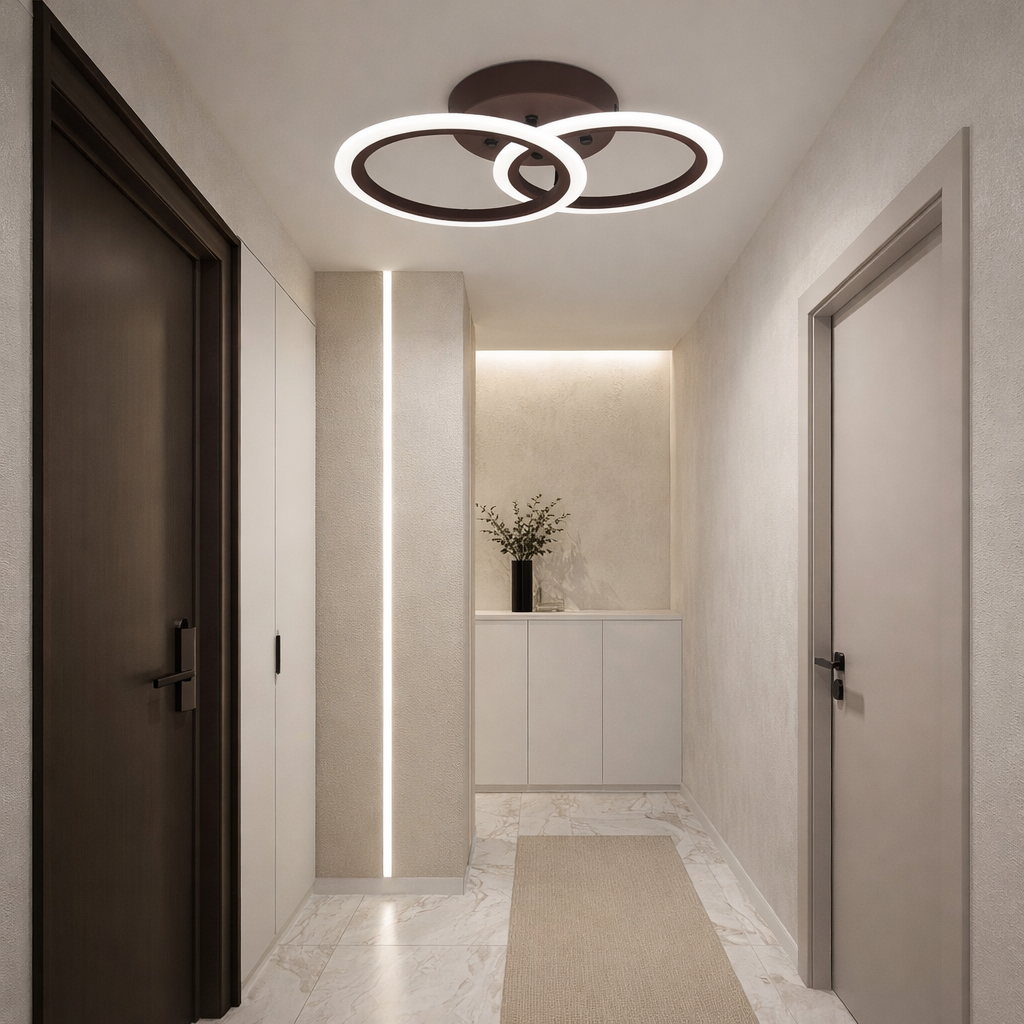 Lustra LED 1+1 CIRCLE BROWN Echivalent 300W Telecomanda