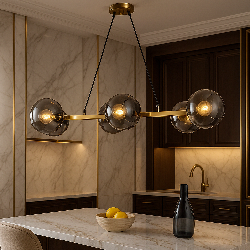 Lustra Abajur Fumuriu GOLD Liniara 6xE27 MX401-6